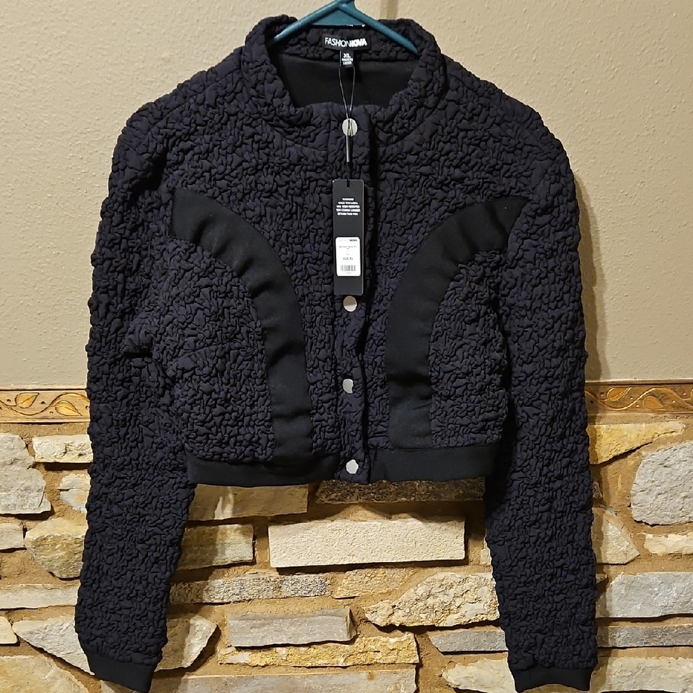 NWT Fashion Nova Babe Nation Textured Jacket Size XL